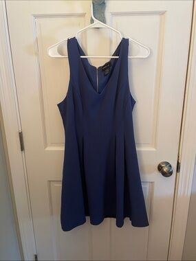 Teeze Me Sleeveless V-Neck Fit & Flare Dress in Royal Blue